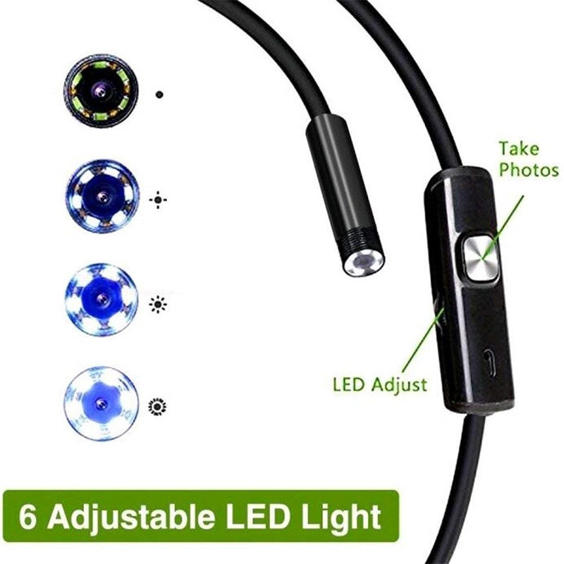 7.0mm Endoskop Kamera HD Flexible IP67 Wasserdichte Mini USB Endoskop 6LED Kabel Inspektion Endoskop für Android PC
